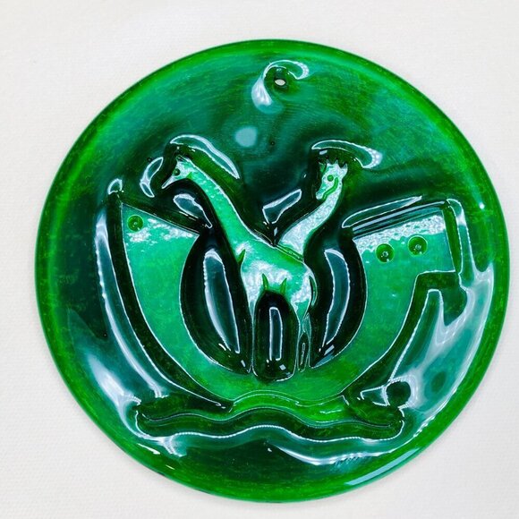 𝅺HOLMEGAARD Giraffe Noah’s Ark Green Glass Suncatcher by Michael Bang Denmark - Picture 8 of 10